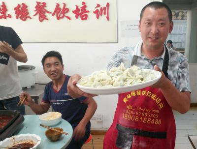 學員制作的手工水餃  水餃抄手技術培訓